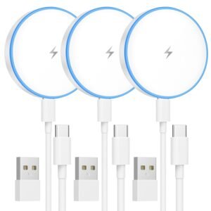 TNDAJI 3-Pack 15W Magnetic Wireless Charger Pads – Fast Charging for iPhone 12–17 Series & AirPods