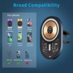 WK Life Born To Live Transparent Magnetic Wireless Car Charger – 15W Fast Charging, Anti-Slip Silicone Pad, MagSafe Compatible - Image 4