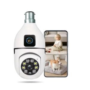 Eyetech Dual Lens 4MP/8MP WiFi Light Bulb Security Camera – Full HD, Colour Night Vision, Two-Way Audio, V380 Pro App