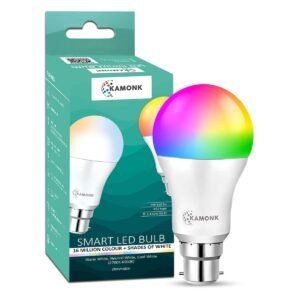 KAMONK 9W B22 Smart Wi-Fi LED Bulb – 16 Million Colours, Tunable White, Dimmable, Alexa & Google Assistant Compatible