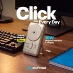 Stuffcool Click+ 10000mAh Magnetic Wireless Power Bank – 15W Wireless, 20W PD, Built-in Stand, BIS Certified (Silver) - Image 3