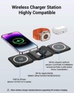 Purchase Magnetic Wi-fi Charger 3 in 1 Foldable Charging Pad 15W Quick Charging Station Transportable Magnetic Charging Stand Appropriate - Finest Value India | AskMeFlash - Image 2