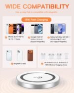 Purchase for Magazine-Protected Charger 2 Pack, 15W Quick Magnetic Wi-fi Charger, Qi2 Licensed Wi-fi Charging Pad for iPhone 17 16 15 14 13 12 Sequence, for Airpods Professional (No Adapter) - Finest Value India | AskMeFlash - Image 6