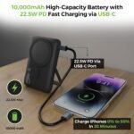 Purchase UltraProlink 10000mAh Magnetic Wi-fi Energy Financial institution | 15W Magnetic Wi-fi Charging | 22.5W PD Quick Charging | Stand & Battery LED Show | USB-C in-Out | Made in India | UM1336 | Black - Finest Worth India | AskMeFlash - Image 2
