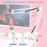 Purchase zealsound Gaming Condenser Microphone, Podcast Mic with Increase Arm for Telephone/PC/PS4/PS5, USB Microphone for Recording/YouTube/Streaming, Headphone Output, Mute Button, Echo Quantity Achieve Management (Pink) - Finest Worth India | AskMeFlash - Image 6