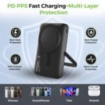 Purchase UltraProlink 10000mAh Magnetic Wi-fi Energy Financial institution | 15W Magnetic Wi-fi Charging | 22.5W PD Quick Charging | Stand & Battery LED Show | USB-C in-Out | Made in India | UM1336 | Black - Finest Worth India | AskMeFlash - Image 5