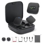 MeloJungle S8 Pro Wireless Lavalier Microphone – 2 Transmitters + Receiver, 48kHz/24-bit, Noise Reduction, 30H Charging Case, USB-C & Lightning
