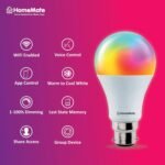 Purchase HomeMate Wi-Fi RGB+CCT Good LED Bulb | 9 Watt, Music Sync | Final State Reminiscence | 16 Million Colours | Heat and Cool White | Suitable with Alexa, Google Assistant & Siri (Base B22) - Finest Worth India | AskMeFlash - Image 2