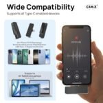 Purchase CAM-X AM-02 Twin Wi-fi Lavalier Mic with 60m Vary, USB-C Receiver, 600mAh Charging Case, Noise Discount Modes for Smartphones, Tablets, Laptops - Finest Value India | AskMeFlash - Image 2