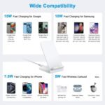 Sidpro 15W Fast Wireless Charging Stand for Google Pixel, Samsung Galaxy & iPhone – Dual-Coil, Qi Compatible - Image 2
