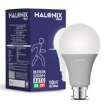 Halonix Radar 10W Motion Sensor LED Bulb – B22D, 6500K Cool White, Auto On/Off, Pack of 1