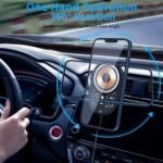 WK Life Born To Live Transparent Magnetic Wireless Car Charger – 15W Fast Charging, Anti-Slip Silicone Pad, MagSafe Compatible - Image 3