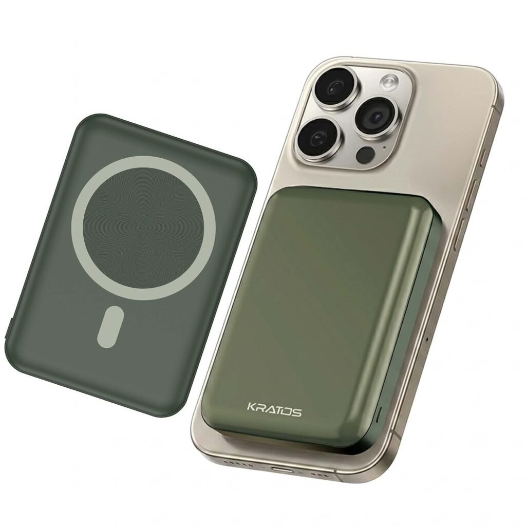 Purchase Kratos Magsafe Wi-fi Energy Financial institution 10000mAh, 22.5W Quick Charging with 15W Wi-fi Output, Robust Magnetic Maintain, USB Kind-C, Appropriate with iPhone 12 & Above, Android Qi Gadgets (Inexperienced) – Finest Value India | AskMeFlash