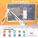 Purchase zealsound Gaming Condenser Microphone, Podcast Mic with Increase Arm for Telephone/PC/PS4/PS5, USB Microphone for Recording/YouTube/Streaming, Headphone Output, Mute Button, Echo Quantity Achieve Management (White) - Greatest Worth India | AskMeFlash - Image 2