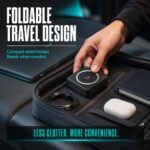Purchase FASHINA 3 in 1 Wi-fi Charging Station – Foldable Magnetic Quick Charger Pad Suitable with iPhone, Watch & Earbuds | Moveable Journey Charging Dock Stand, 15W Wi-fi Charger (Black) - Greatest Worth India | AskMeFlash - Image 4