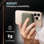 Purchase Kratos Magsafe Wi-fi Energy Financial institution 10000mAh, 22.5W Quick Charging with 15W Wi-fi Output, Robust Magnetic Maintain, USB Kind-C, Appropriate with iPhone 12 & Above, Android Qi Gadgets (Inexperienced) - Finest Value India | AskMeFlash - Image 5