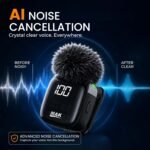 Purchase MAK Twin Sensible AI ANC Wi-fi Lavalier Microphone with Fur Windshield | Plug & Play Clip-On Mic for Vlogging, YouTube, Podcasts, Interviews, Reside Streaming | Android & iOS. - Greatest Value India | AskMeFlash - Image 4