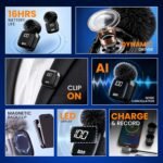 Purchase MAK Twin Sensible AI ANC Wi-fi Lavalier Microphone with Fur Windshield | Plug & Play Clip-On Mic for Vlogging, YouTube, Podcasts, Interviews, Reside Streaming | Android & iOS. - Greatest Value India | AskMeFlash - Image 8
